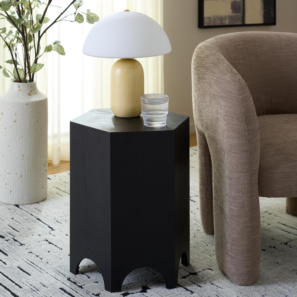 SAFAVIEH Home Collection - Barahan Hexagon End Table, Black Accent Side Table...