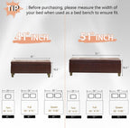 41" Storage Ottoman, Storage Bench with Safety Hinge, Upholstered Synthetic Leather Ottoman Bench for Bedroom, Living Room, Entryway, Hallway, Foot Rest, Support 500lbs