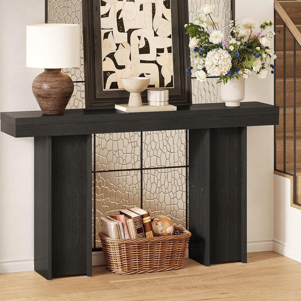 Modern Entryway Table, 55'' Wood Console Table with Storage Couch Tab...