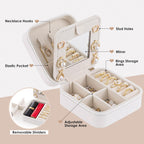 Birthday Gifts for Women: Initial Jewelry Box & Small Travel Jewelry Organizer for Wife, Girlfriend, Bridesmaid or Graduation Gifts