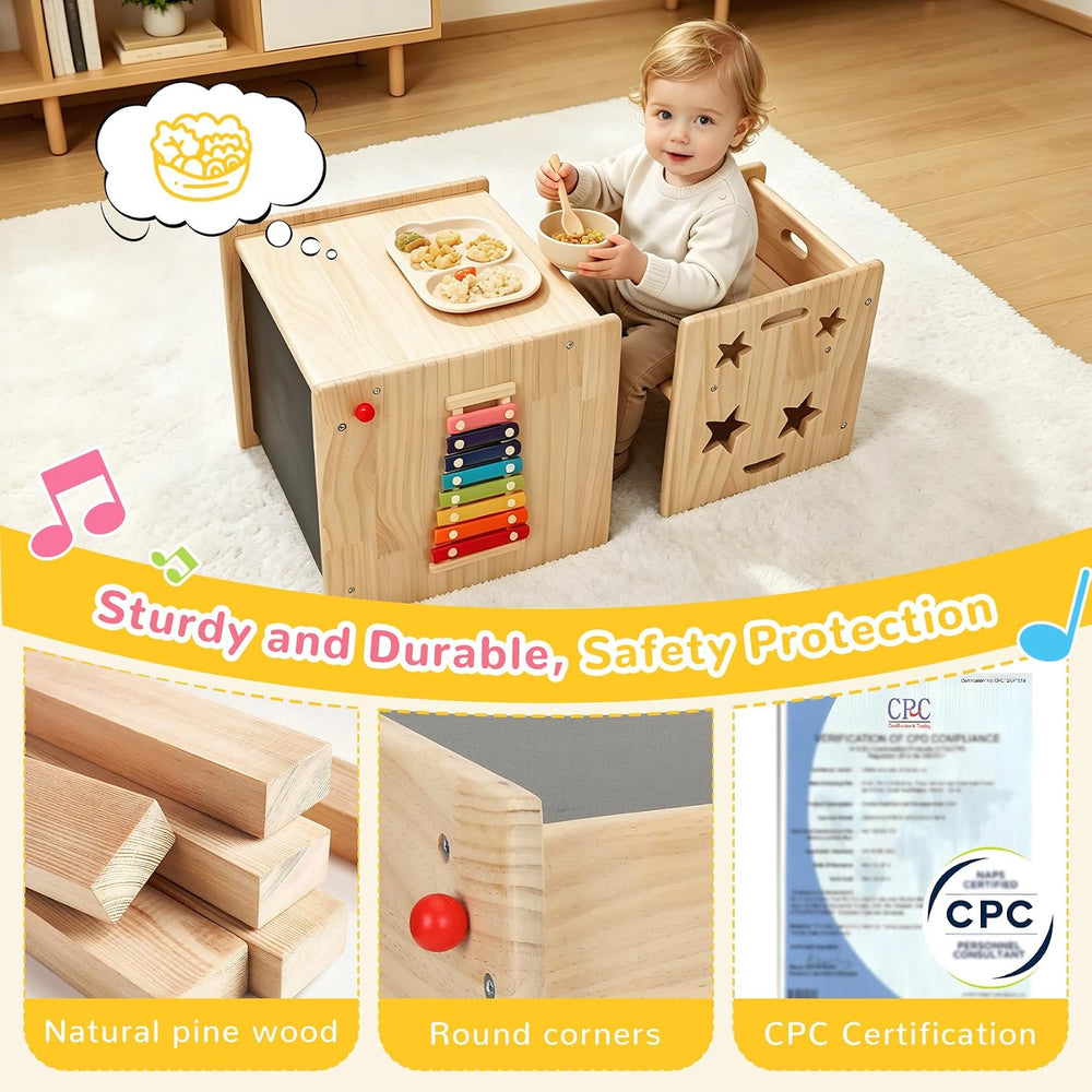 Montessori Weaning Table and Chair Set for Toddlers Age 1-3, Multi-Sensory | ...