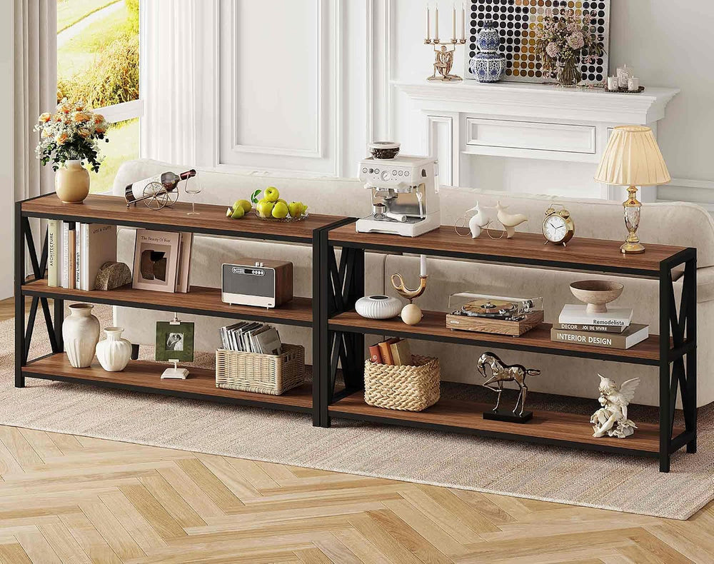 FATORRI Console Table for Entryway, 55 Inch Modern Entry Table with 3 Tier Sh...