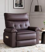 GarveeHome Extra Wide Recliner Chair - PU Leather Oversized Manual Recliner for Adults, Lazy Chair with 1.5X Sponge Comfort Arm and Back for Living Room, Bedroom