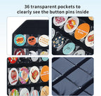 PACMAXI Wall Hanging Badge Button Pins Organizer Display Storage Stand, Enamel Pin Display Holder,hold Up To 36 Pins (Black)