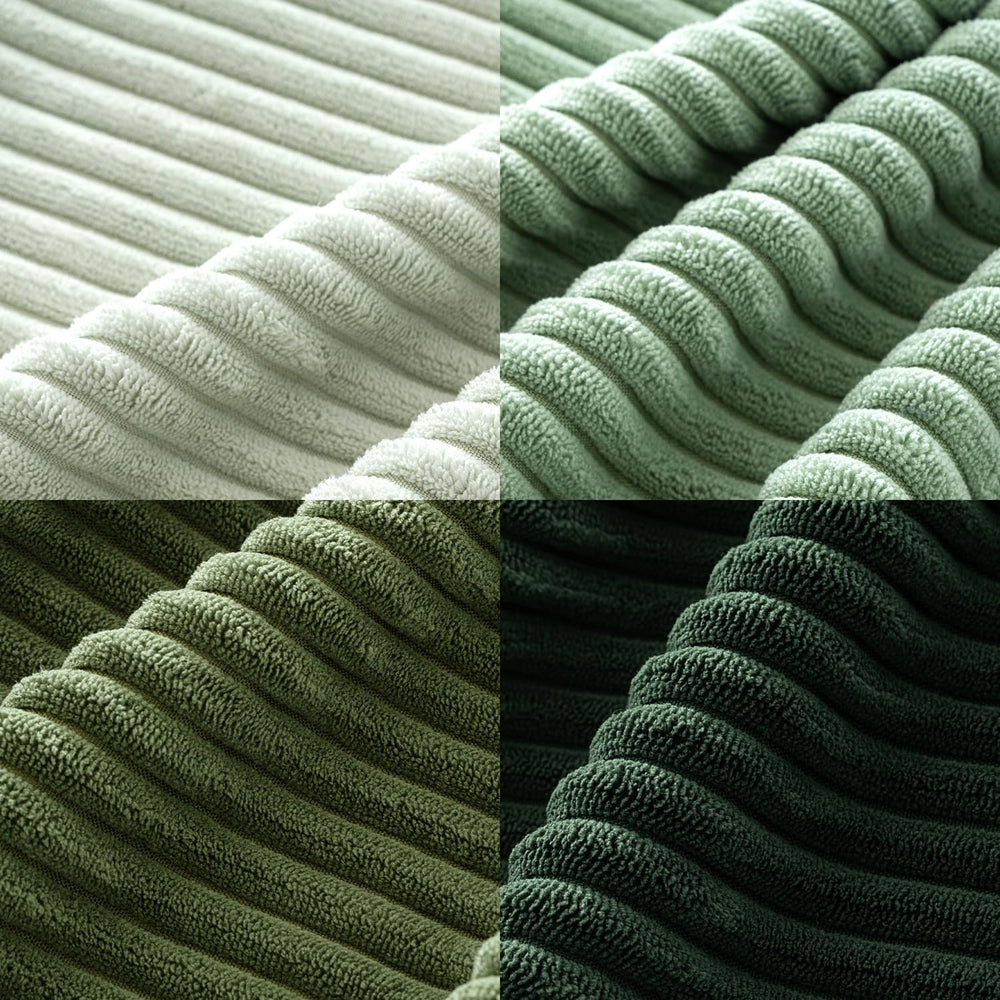 MIULEE Soft Corduroy Decorative Throw Pillow Covers Forest Green 24x24