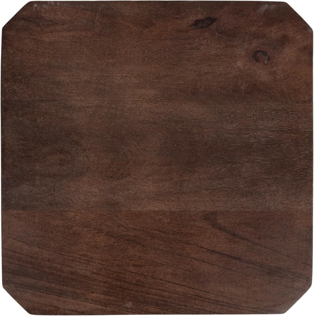 Kate and Laurel Talcott Modern Square Wood Drink Table, 12 x 12 x 28, Dark Br...