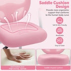 HOFFREE Kids Desk Chair Ergonomic Study Chair with Flipped Armrest and Footrest Adjustable Height Swivel Kids Computer Chair Mesh Desk Chair for Boys Girls Children at Home Bedroom Study Room Pink