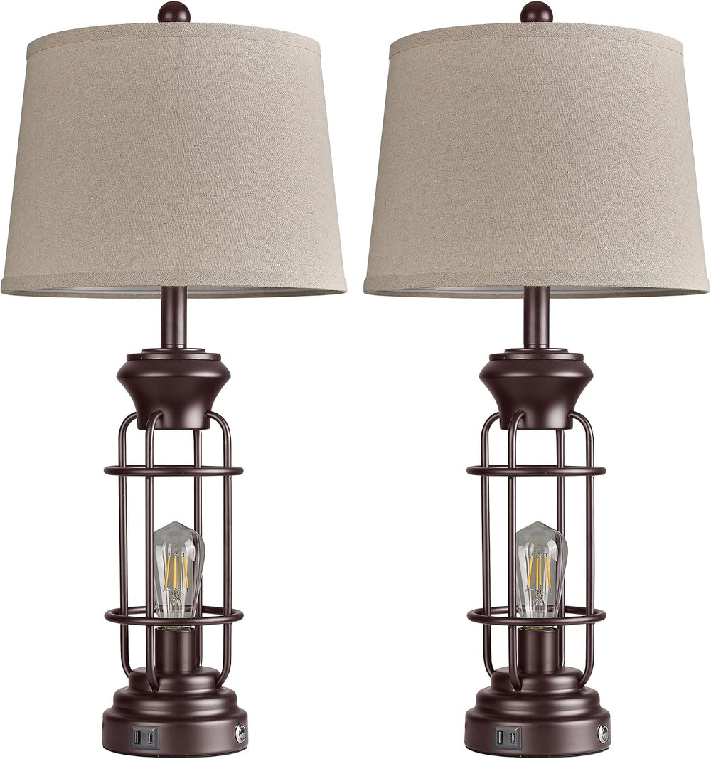 Reaketon Farmhouse Table Lamps for Living Room Set of 2, 28" Dimmable To...