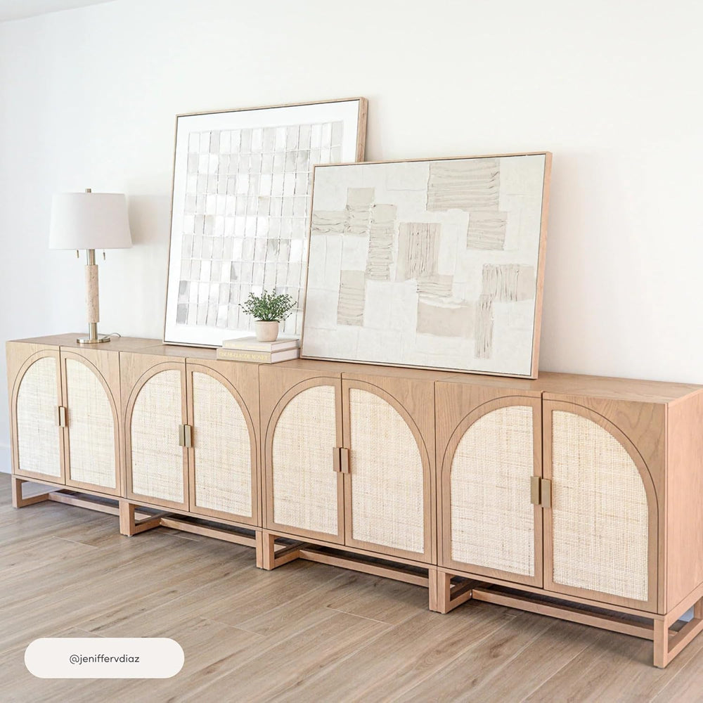 Nathan James Paxton Mid-Century Modern Wood Storage Cabinet with Doors, Arche...