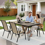 JEAREY Patio Dining Chairs Set of 4, Outdoor Stackable Dining Furniture Set, All Weather Dining Set for Lawn, Garden, Poolside, Beige