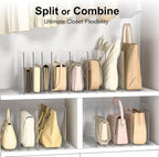 Bag Purse Organizer for Closet: Shelf Dividers Adjustable Acrylic Handbag Storage - Plastic Closet Organizers and Storage for Clutches - Keep Carteras & Pocketbook Upright