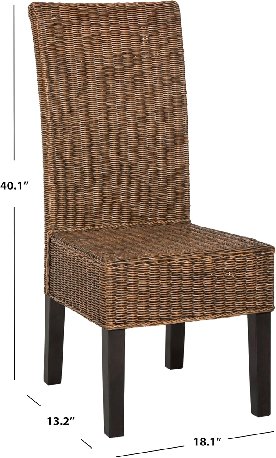 SAFAVIEH Furniture - Arjun Wicker Dining Chair Set of 2 - Brown & Multi -...