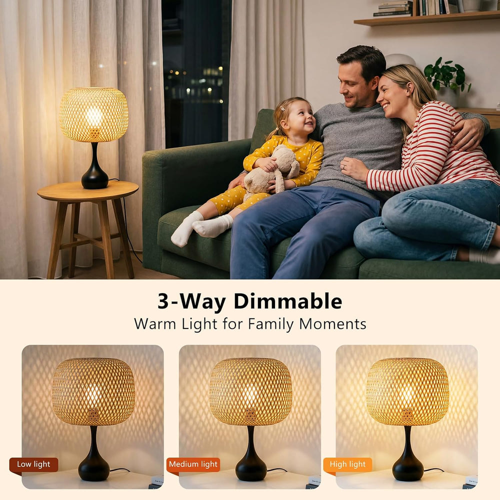 ONEWISH Touch Bedside Lamp for Bedroom, 3-Way Dimmable Table Lamps for Nights...