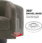 Swivel Barrel Accent Chair, Comfy Reading Armchair, Tan, Set of 4 | Low-Back Design | 360° Swivel | Solid Wood Frame | High-Density Foam Seat | Modern Round Style | For Living Room & Bedroom