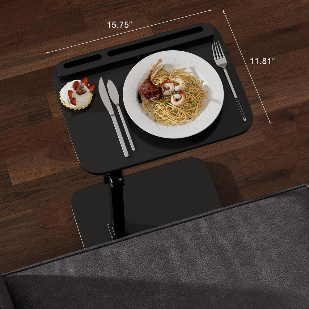 Adjustable End Table for Couch, 360° Swivel C Shaped Side Table with Height A...