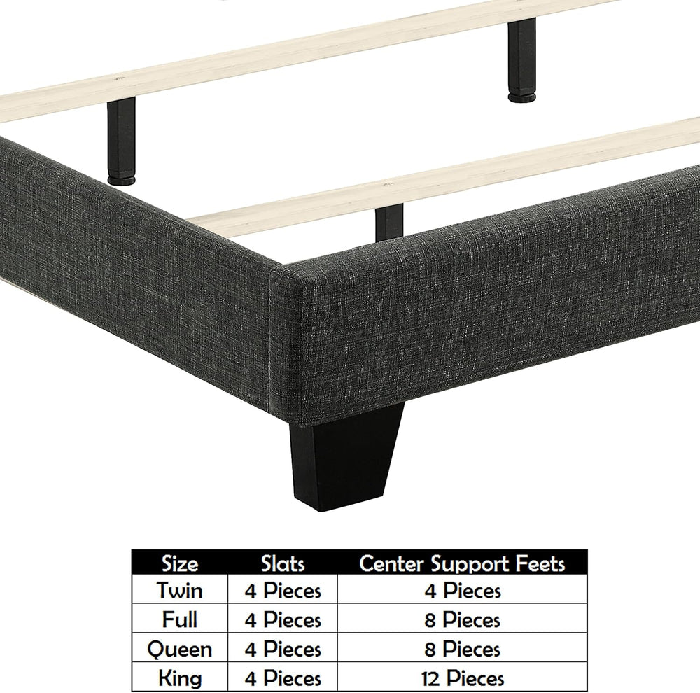 Rosevera Grayson Bed Polyester Adjustable Headboard with Fine Linen Upholster...