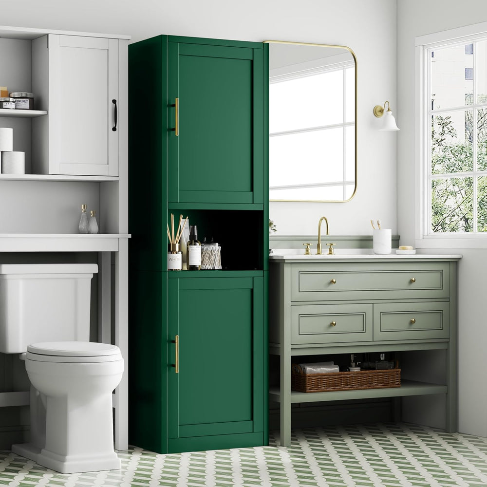 Tokawa 67" Tall Pantry Cabinet, Kitchen Metal Storage Cabinet with Breat...