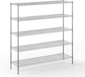 21" Deep x 72" Wide x 74" Height Wire Shelving Kit | 5-Tier | NSF Commercial Storage Rack Unit