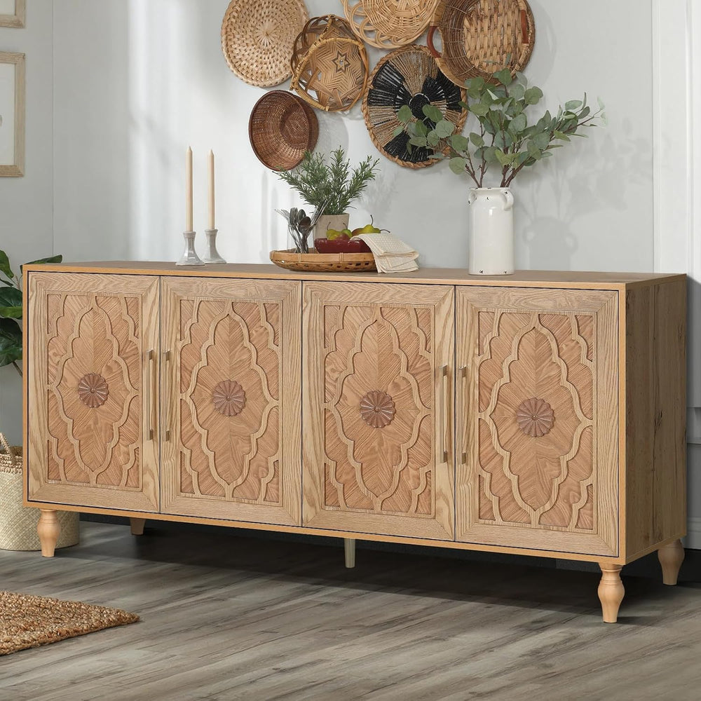 Sideboard Buffet 63" Credenzas for Living Room, Entryway Table with Stor...