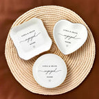 Personalized Ring Dish Engagement Gift for Couples - Custom Ceramic Jewelry Tray for Bride, Her, Women & Friends - Monogrammed Wedding Gifts, Trinket Dish for Rings and Earrings, Bridal Shower Gift