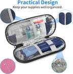 Insulin Pen Cooler Travel Case with 2 Reusable TSA Approved Ice Packs, Diabetic Medication Insulated Cooler Bag for Insulin Pens and Other Diabetic Supplies Storage Pink