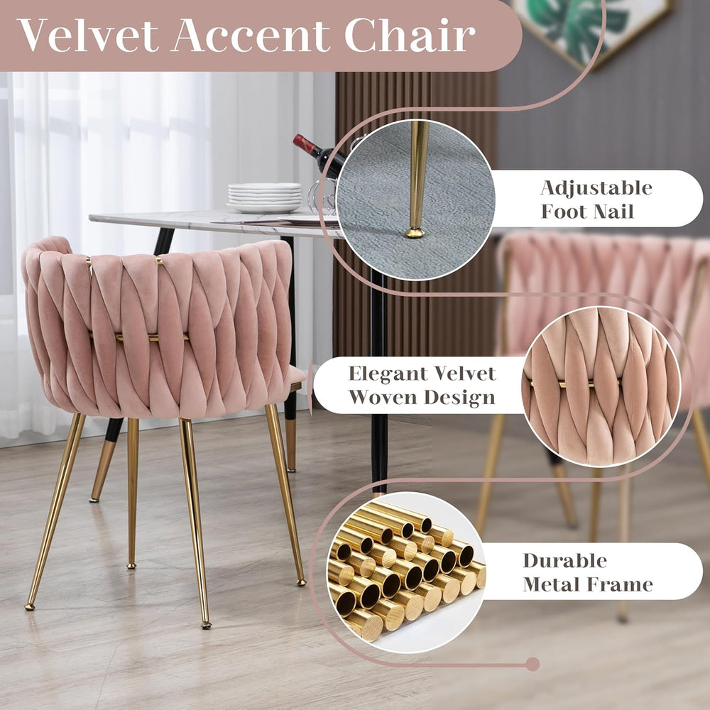 7 Piece Modern Gold Dining Room Set, 63'' Luxury Minimalist Kitchen T...