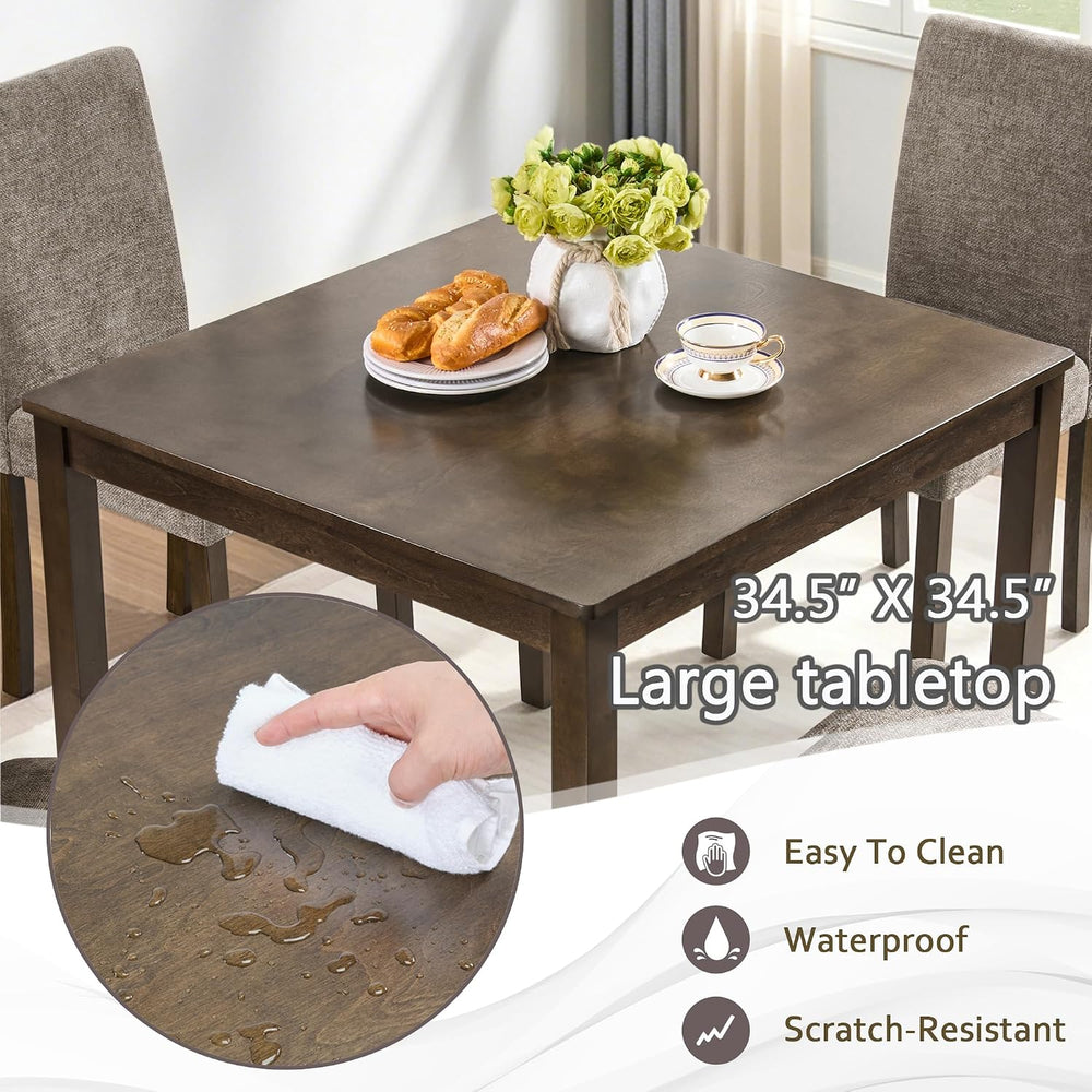 Harper & Bright Designs 5-Piece Dining Table Set with 4 Chairs, 34.5&quot...