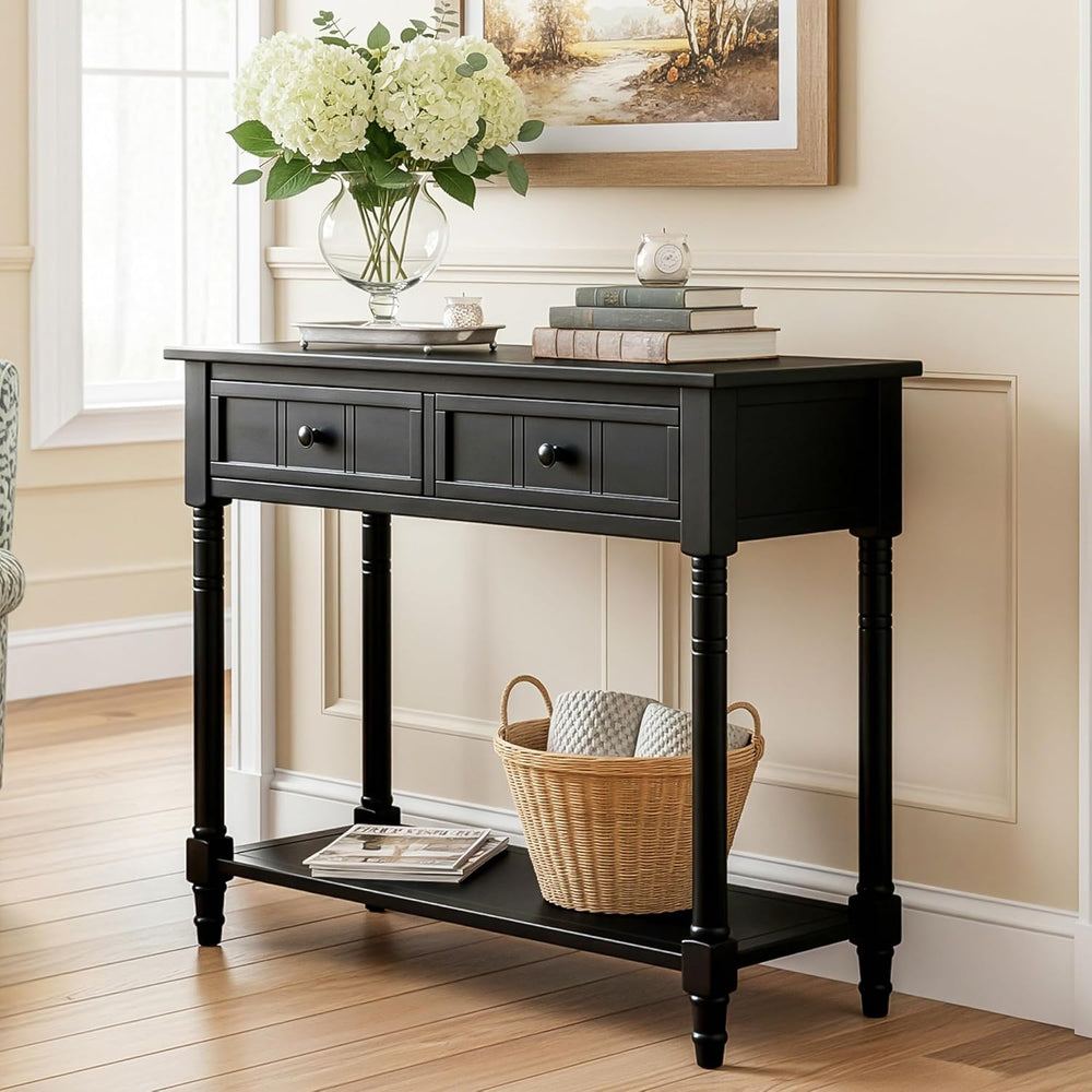 Merax Modern Wood Narrow Console Table for Entryway Hallway Front Door SideTa...