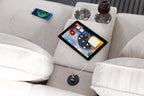 Ball & Cast 127" L-Shaped Sectional Couches for Living Room with Movable Ottoman,2 Cup Holders & USB Ports,7 Seat Chenille Upholstered Sofa W/6 Throw Pillows & Hidden Storage Box,DIY Combination,Beige