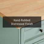 Crosley Furniture Holbrook Traditional Kitchen Island Breakfast Bar Table with Counter-Height Seating, Distressed Seafoam Blue