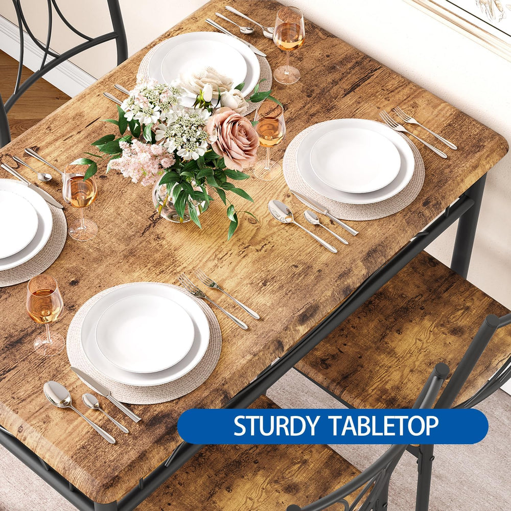 GarveeHome Dining Table Set for 4, Rectangle Compact Dining Table and Chairs ...