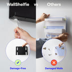 WallShelfie Bedside Wall Organizer & Bedside Shelf, Room Decor, Dorm Room Essential, Floating Bedside Shelf Wall Mount Organizer, Remote Control Holder, RV Accessories, Floating Shelves (Black)