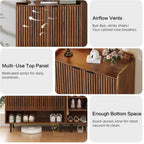 Shoe Cabinet with 2 Doors for Entryway, 21 Pairs Wooden Shoe Storage Cabinet with Adjustable Shelves, Farmhouse Hidden Shoe Organizer for Hallway & Mudroom, Slim Freestanding Shoe Cabinet, Walnut