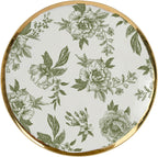 Sweet Water Decor Green Delft Round Trinket Box, Jewelry Storage for Bathroom Counter or Nightstand, Ring Holder for Bridal Shower, Wedding, or Home, Elegant Jewelry Holder & Organizer for Women