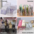 3 Pack Acrylic Belt Organizer - with Adjustable 4 Compartments & Stackable Design, Clear Storage for Closet and Drawer Organization, Display Case Pantry Cabinet Organizers for Ties,Socks,Underwear