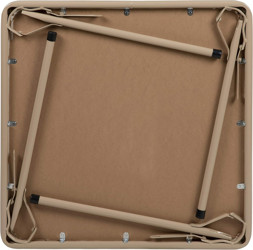 EMMA + OLIVER Kids Tan Folding Game and Activity Table - Toddler Table for Daycare Center