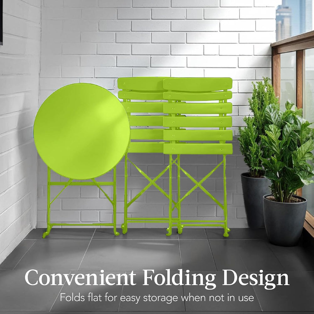 Best Choice Products 3-Piece Bistro Set, Space Saving Folding Design, Solid S...