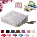 Travel Jewelry Case, Portable Jewelry Storage Bag, Compact Foldable Five Compartments Organizer Pouch with Zipper & Tassel for Earring Necklace Ring Bracelet (Gray)
