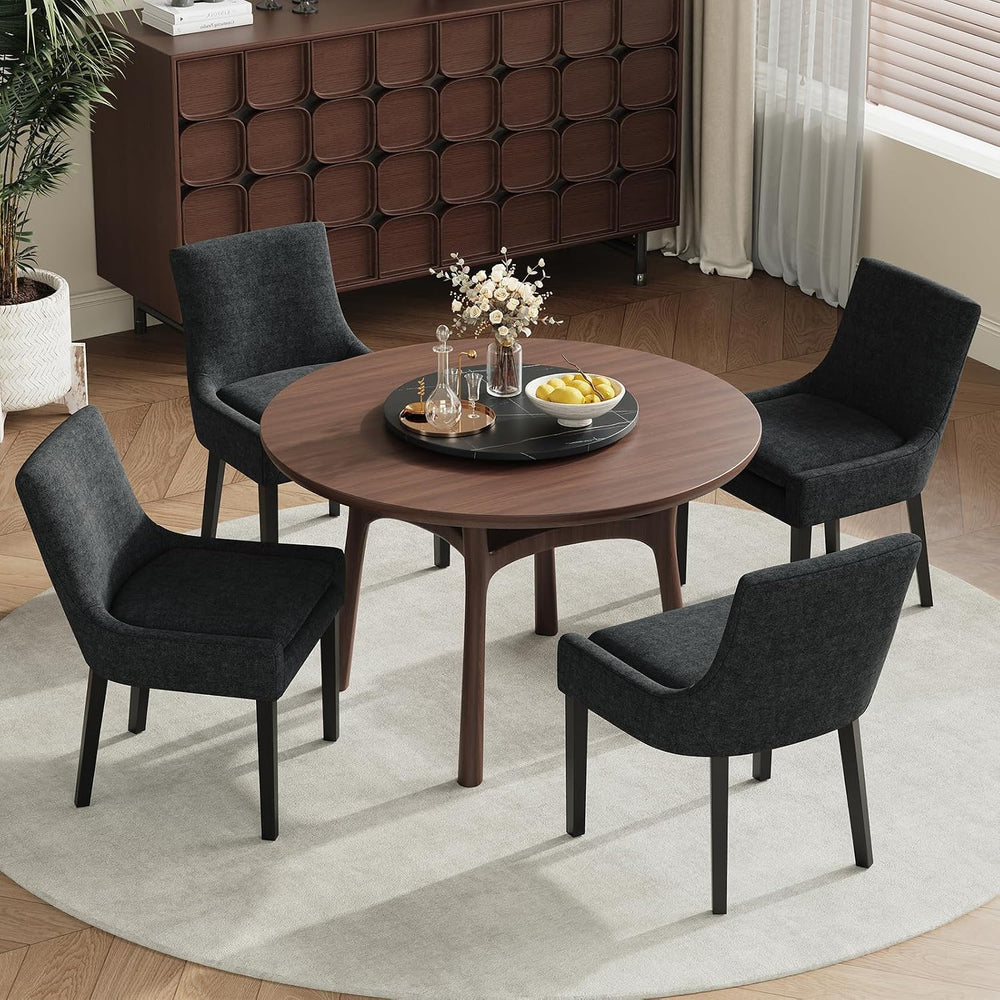MALOL Upholstered Dining Chairs Set of 4, Mid-Back Kitchen Room Chair with Wo...