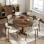 Dining Chairs Set of 6, Curved Back Kitchen Room Chairs with Metal Legs and Anti Slip Pads, Upholstered Dining Chair for Home and Restaurant, Beige