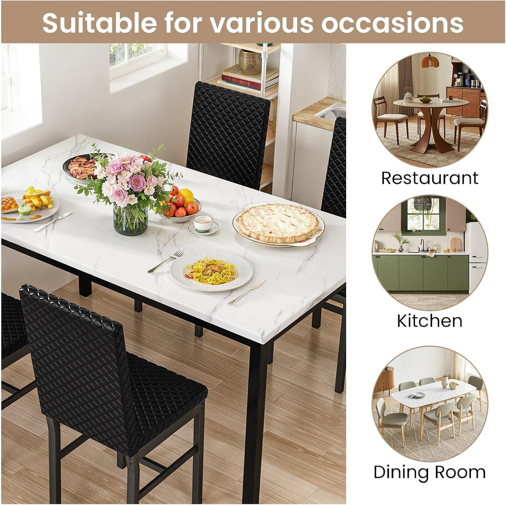 Hooseng Kitchen Table Set 5 Piece Dining Room Table Set Marble Dining Table 4...