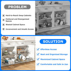 WelFurGeer Soft Close Slide Out Cabinet Shelf, 23" W x 22" D Pull Out Drawers for Kitchen Cabinets, Kitchen Shelf Organizer, Cupboard Organizers and Storage, Under Cabinet Pull Out Shelves