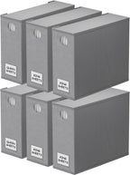 SpaceAid 6 Pack Bed Sheet Organizers and Storage, Foldable Sheet Organizer for Linen Closet, Sheets Set Folder Keeper with Window XL (Queen & King Size) Bedding Container (Gray, 6 Pack)