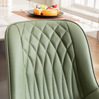 YOUNIKE Dining Chairs Set of 2 Kitchen & Dining Room Chairs Modern Green | Faux leather waterproof, comfortable accent side chairs with upholstered back and metal legs, easy to clean assemble; 300lb