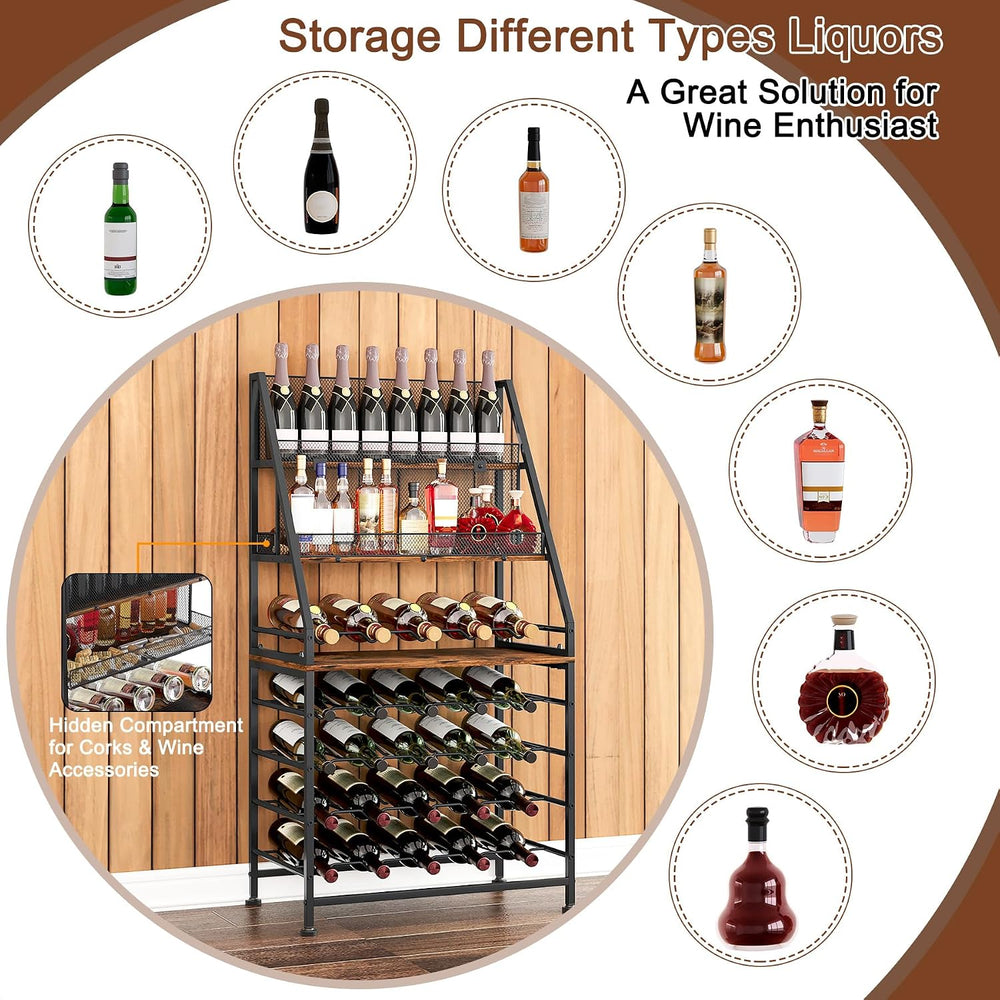 TQVAI Wine Rack Freestanding Floor Modular Split 40 Bottles Vertical Countert...