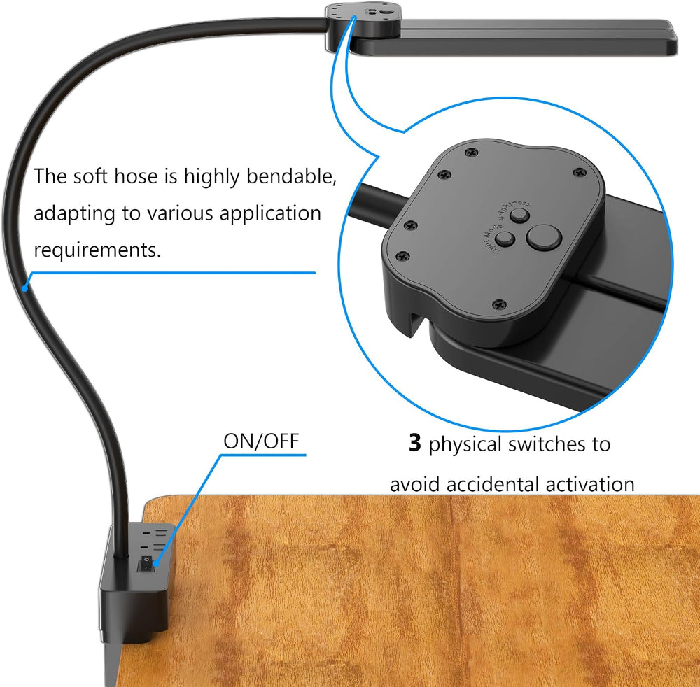 Drevet Led Desk Lamp for Office Home, Eye Caring Architect lamp with Clamp, 2...