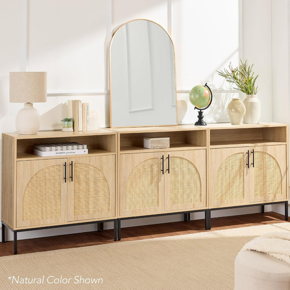 Best Choice Products Rattan Sideboard Buffet Cabinet, Entryway Table, Accent ...