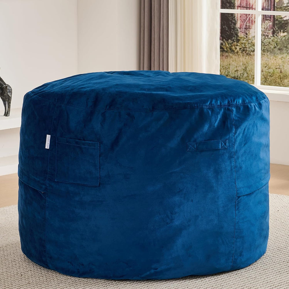 Bean Bag Chair 3ft Memory Foam Sack with Removable Velvet Cover, Ultra Soft F...