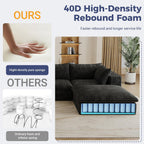 157.6" Oversized L Shaped Modular Boneless Sofa with Ottoman, Cloud Sectional Couches for Living Room, Deep Seat Corduroy Upholstered Couch Furniture Set, No Assembly Required (4 Seater+1 Ottoman)