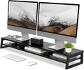 Fenge Dual Monitor Stand for Desk, 42.5in Large Monitor Riser for 2 Monitors, 2 Tier Computer Office Desk Top Shelf, Desktop Storage Stand for Laptop, PC, Computer, Printer